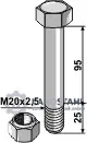 Schraube mit Sicherungsmutter - M20 x 2,5 - 10.9 Garantierte Lieferung