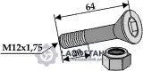Echt Schraube M 12 x 65 -10.9 mit Sicherungsmutter