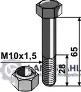 Schraube mit Sicherungsmutter - M10 - 10.9 Günstig